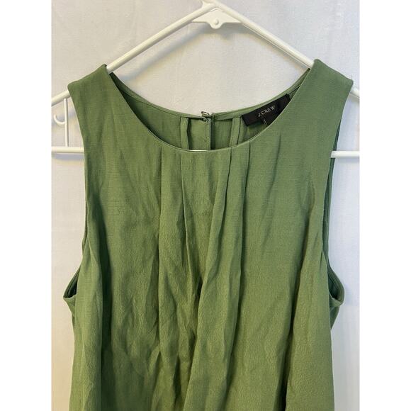 J Crew Size 6 Tiered Viscose Crepe Sleeveless Blouse Layered Fern Green - Picture 2 of 11